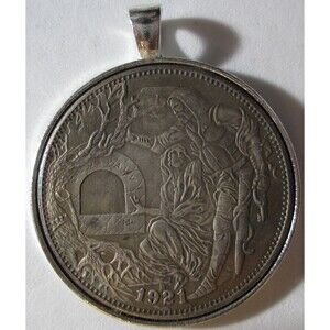 1921 Hobo Morgan Dollar Coin/Pendant- Holy Grail Christ - Fantasy Coin!